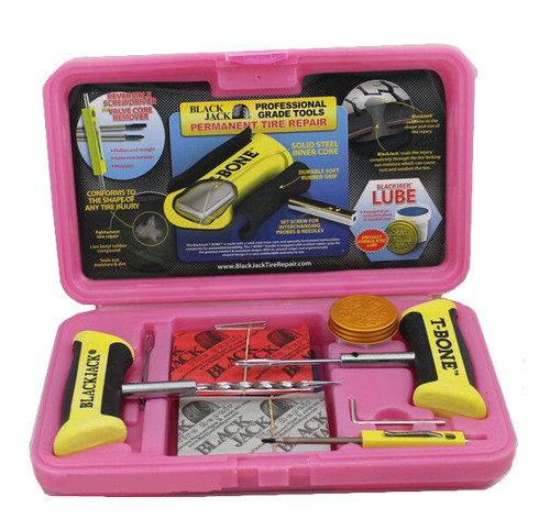 Black Jack Tire Heavy Duty Tire Repair Kit Yellow Case