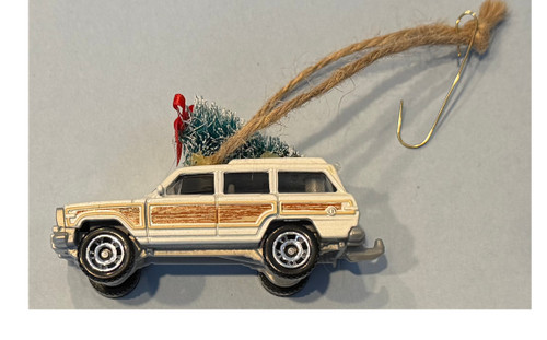 1989 White Jeep Grand Wagoneer Ornament