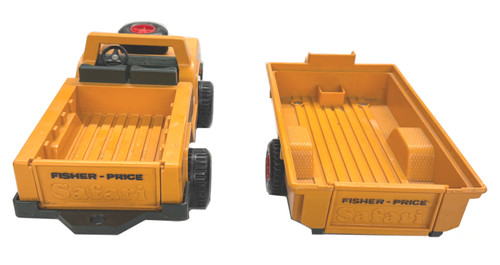 Fischer Price Safari Jeep With Trailer 1970's Toy