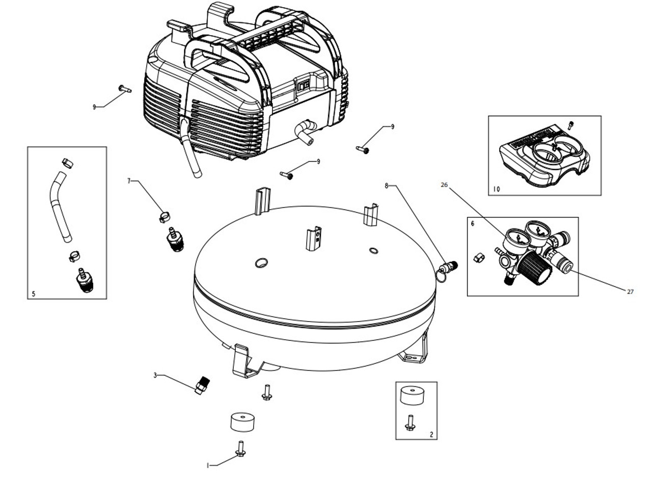 COMP 6G 150PSI PAN EHP PC