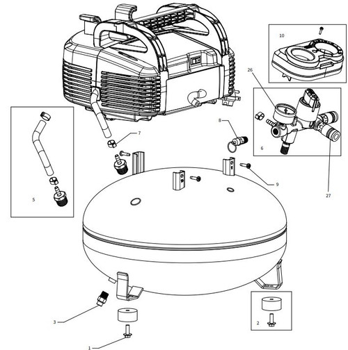 COMP 6G 165PSI PANCAKE DEWALT
