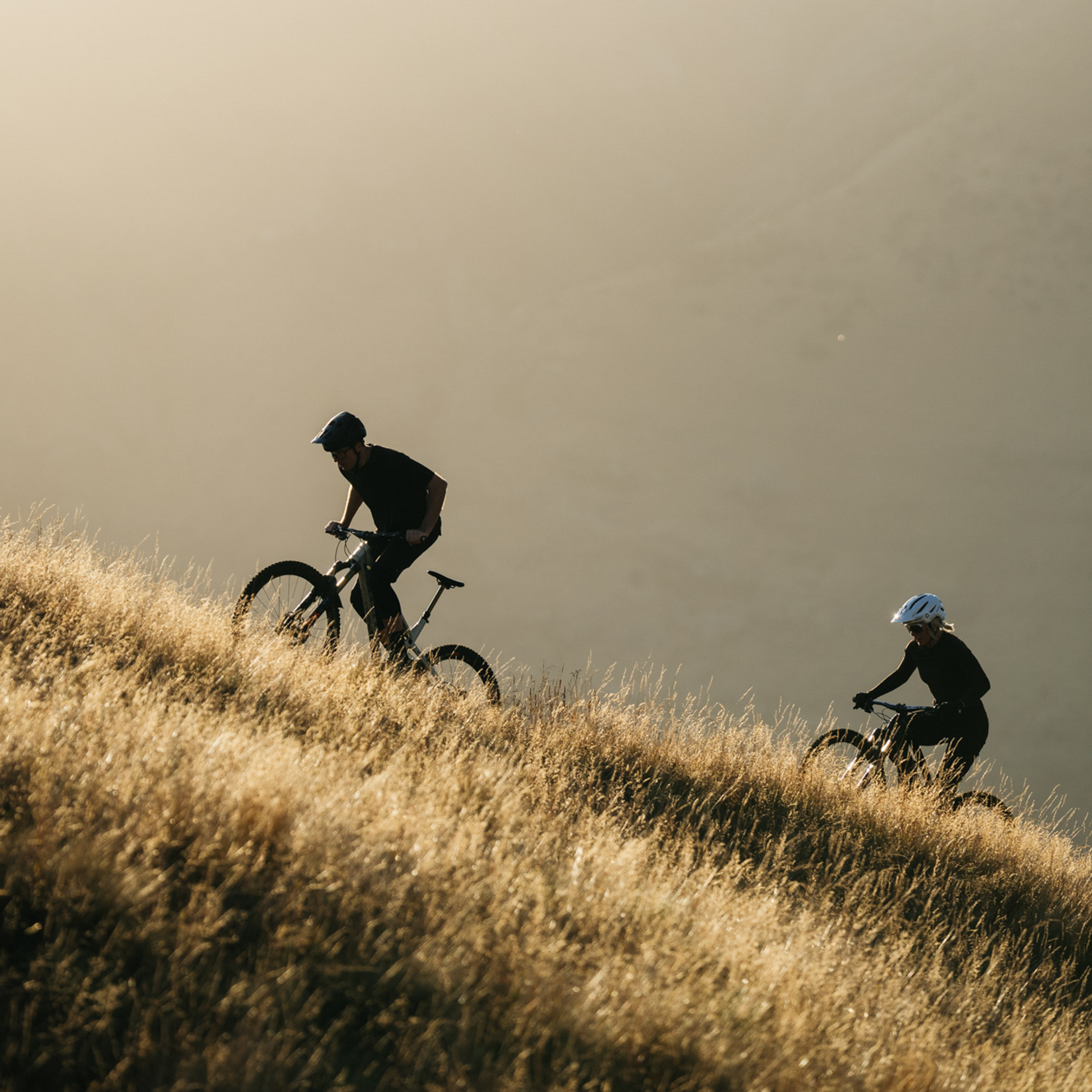 Mountain bike riding in chocolate torte shorts