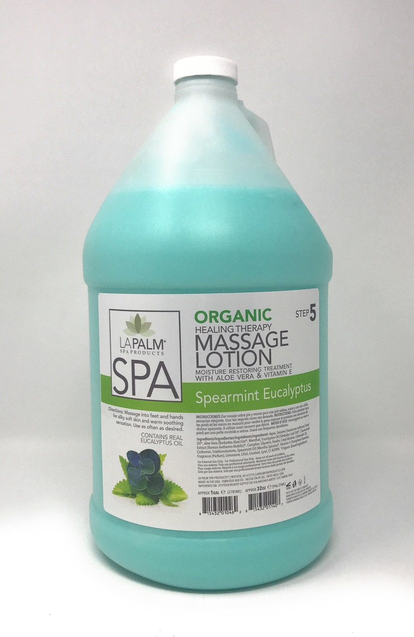Organic Healing Therapy Massage Lotion 1 Gal Spearmint Eucalyptus