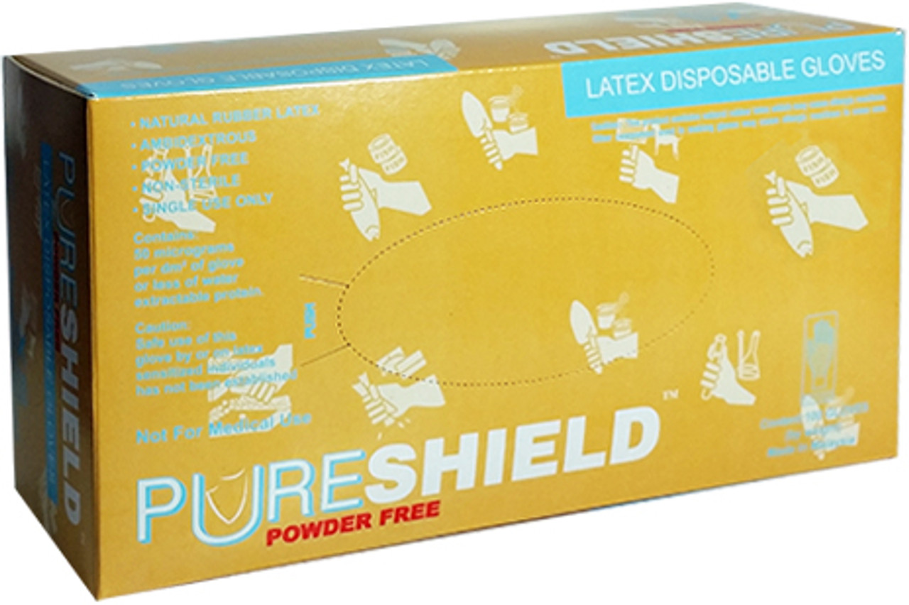 Pureshield Gloves Latex Disposable 100 Gloves Box Small 3 Boxes Max Beauty Source