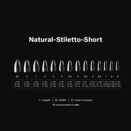 Gel-X Natural STILETTO SHORT Tips (600 pcs/box)