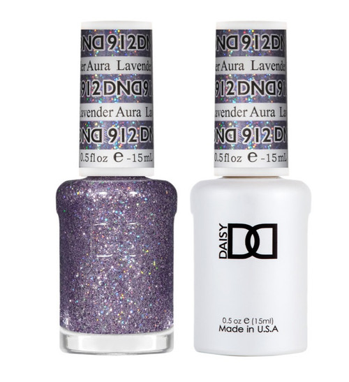 DND SOAK OFF GEL POLISH DUO | SUPER GLITTER COLLECTION 2023 | Lavender Aura 912 |