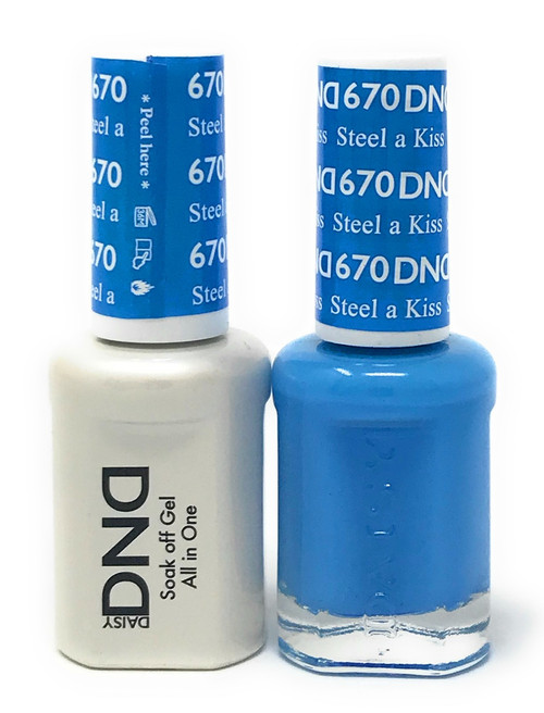 DND SOAK OFF GEL POLISH DUO DIVA COLLECTION | STEEL A KISS, 670 |