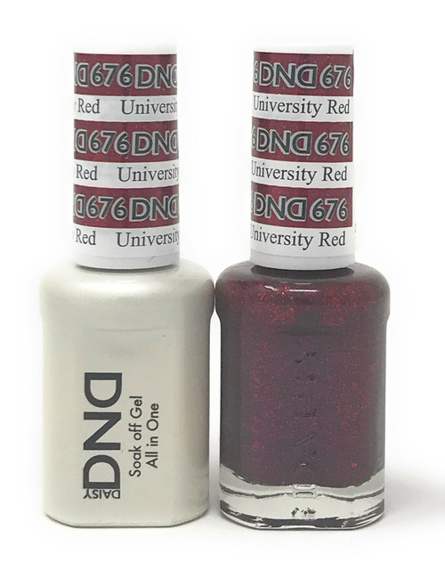 DND SOAK OFF GEL POLISH DUO DIVA COLLECTION | UNIVERSITY RED, 676 |