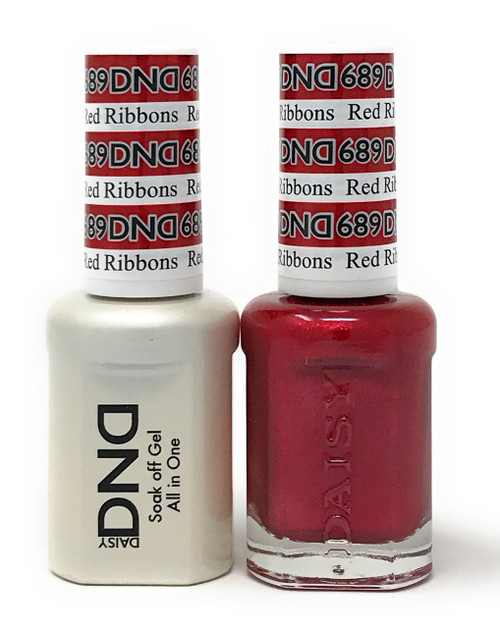 DND SOAK OFF GEL POLISH DUO DIVA COLLECTION | RED RIBBONS, 689 |