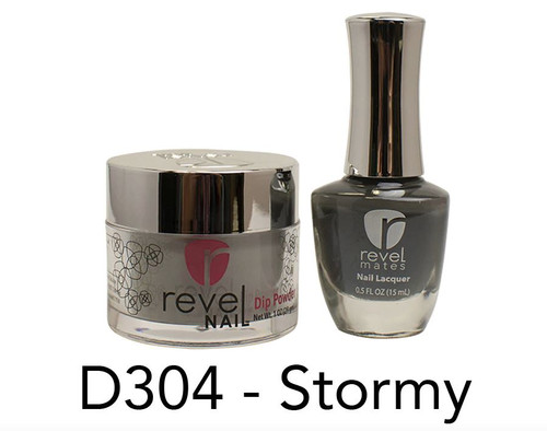 Revel Mates Matching Dip Powder 2 oz & Polish 0.5oz | D304 Stormy 