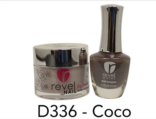 Revel Mates Matching Dip Powder 2 oz & Polish 0.5oz | D336 Coco