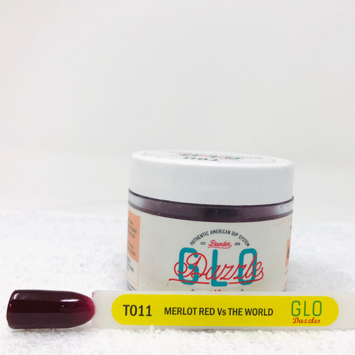 Dazzles GLO Dip Powder 2-oz | T011 Merlot Red vs. The World