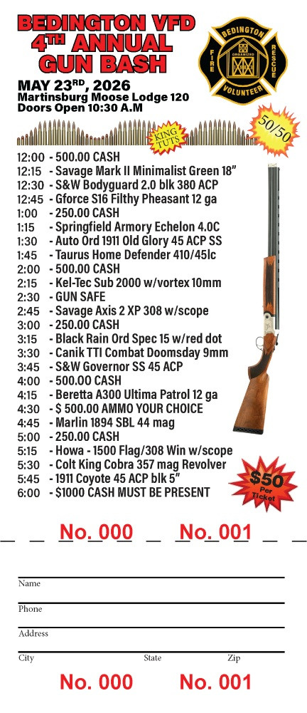 Spring 2026 BVFD Gun Bash Ticket