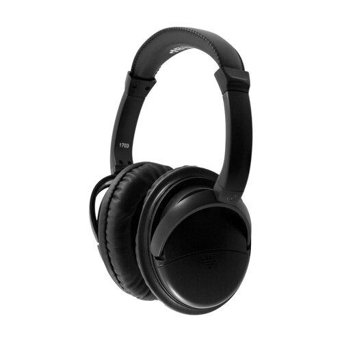 black headphones