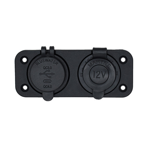 Bluewater Round Dual USB\/USB-C Charger [3000-4001A]