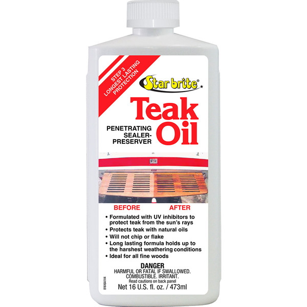 Star brite Teak Oil - Long Lasting, Penetrating, Sealer,  Preserver w\/UV Inhibitors - 16 oz [81616]