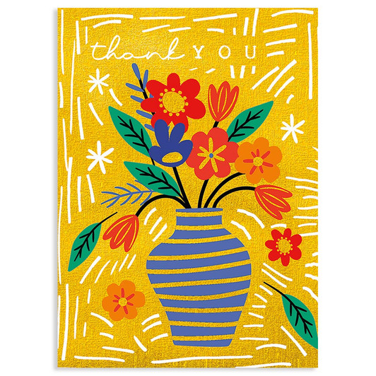 Gold Flowers | Thank You Greeting Card | J&M MARTINEZ