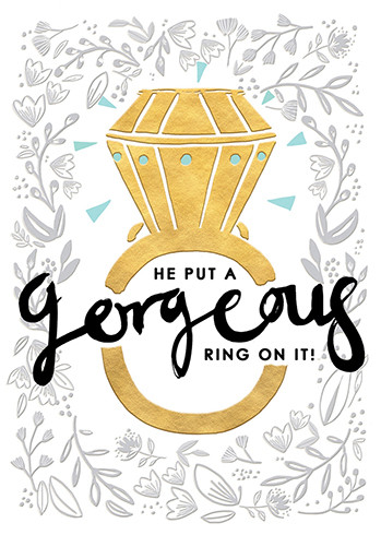 Gorgeous Ring | Engagement Greeting Card | LOUISE TILLER