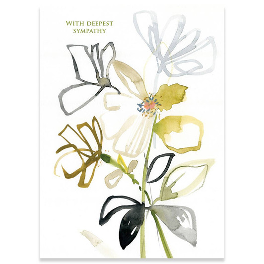 Grey Leaves | Sympathy Greeting Card | CARTE