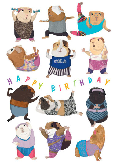 Gym Guineas | Birthday Greeting Card | CARTE