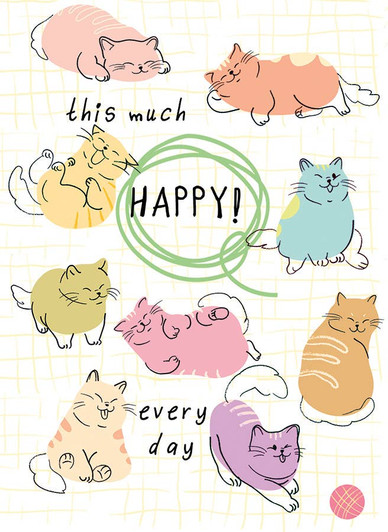 Happy Cats | Birthday Greeting Card | J&M MARTINEZ