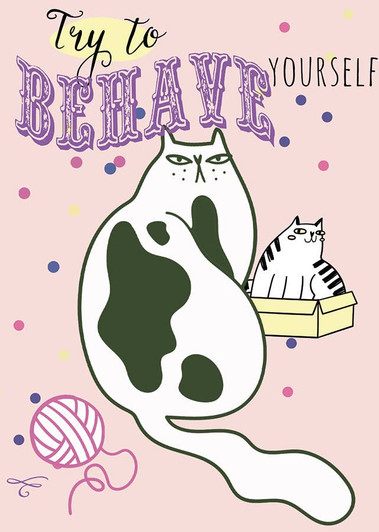 Mean Kat Behave | Birthday Greeting Card | J&M MARTINEZ