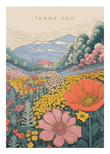 Mountain Blooms | Thank You Greeting Card | LOLA