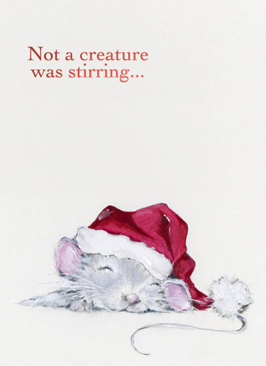 Mouse With Santa Hat | Holiday Greeting Card | CARTE