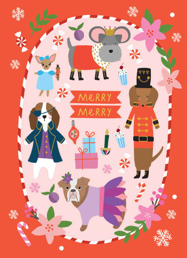Nutcracker Dogs | Holiday Greeting Card | CARTE