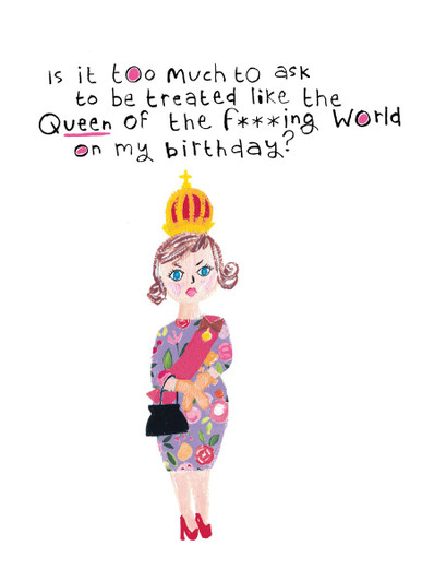 Queen | Birthday Greeting Card | CARTE