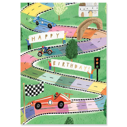 Racetrack | Birthday Greeting Card | LOUISE TILLER