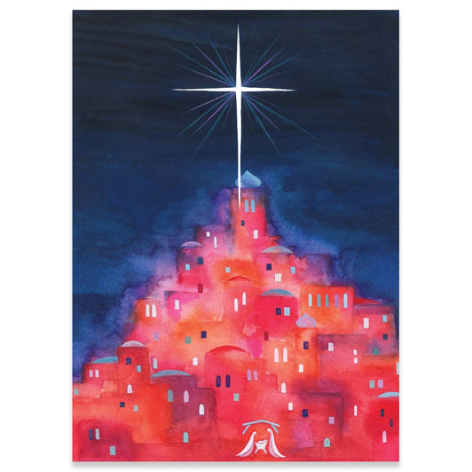 Red Village With Star | Holiday Greeting Card | CARTE