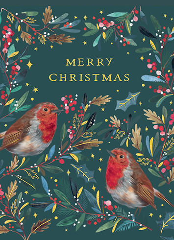 [BOXED SET] Robins Wreath | Holiday Greeting Cards | CARTE