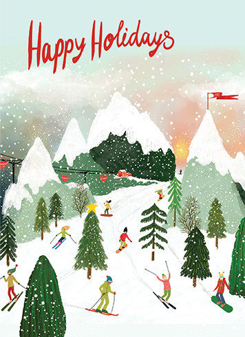 Ski Mountain | Holiday Greeting Card | CARTE