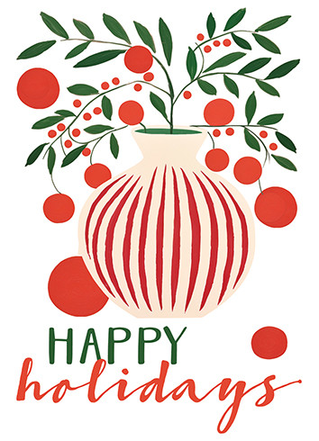 [BOXED SET] Striped Vase | Holiday Greeting Cards | J&M MARTINEZ