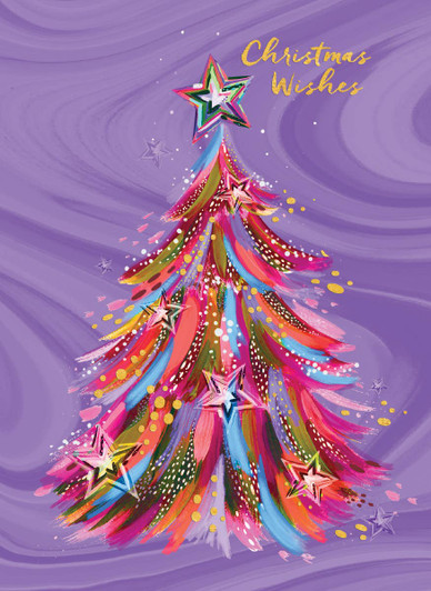 [BOXED SET] Tree On Purple | Holiday Greeting Cards | CARTE