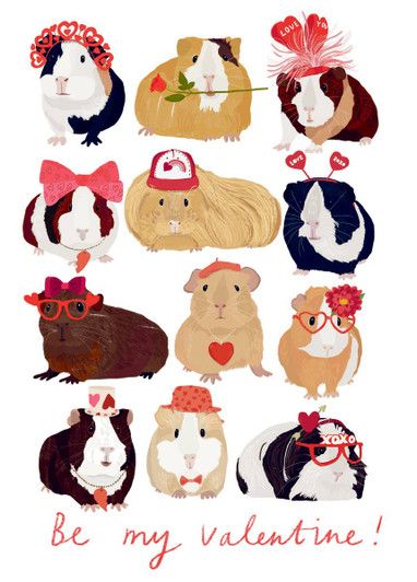 Valentine Guinea Pigs | Valentine's Day Greeting Card | CARTE
