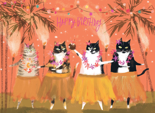 Hawaii Cats | Birthday Greeting Card | CARTE