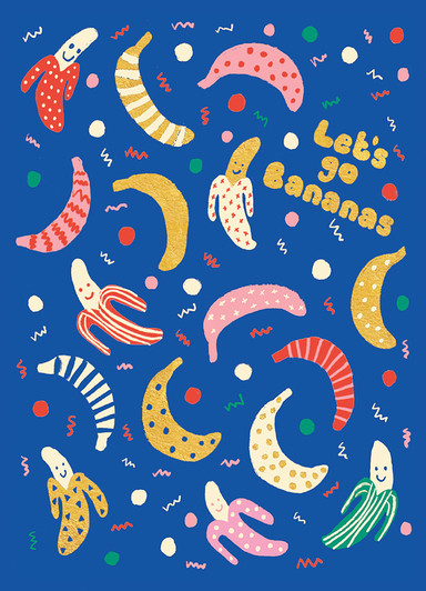 Lets Go Bananas | Birthday Greeting Card | 1973
