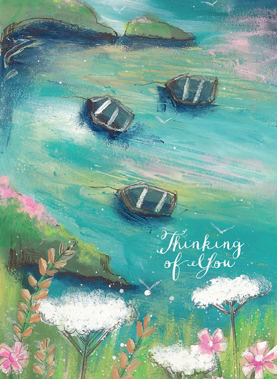 Three Boats | Thinking Of You Greeting Card | CARTE