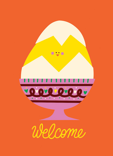 Welcome Little Chick | New Baby Greeting Card | 1973