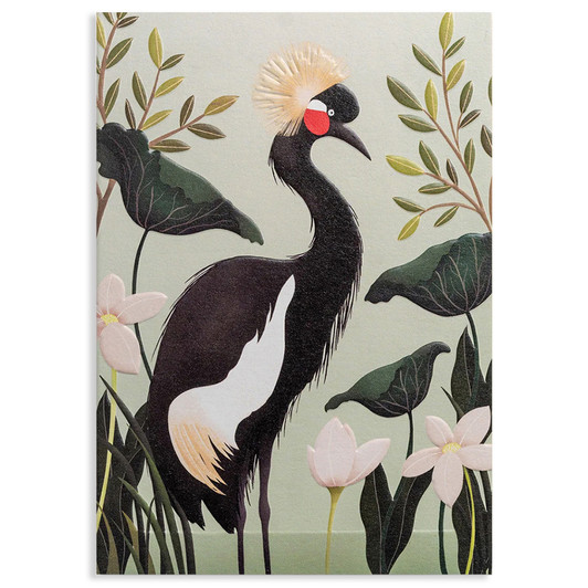 Black Crane | Blank Greeting Card | LAGOM