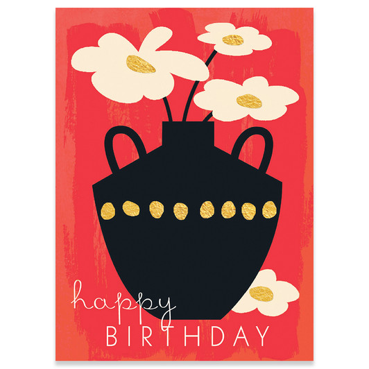 Black Vase | Birthday Greeting Card | J&M MARTINEZ