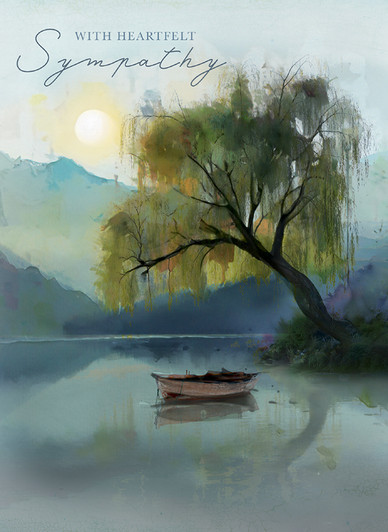 Boat On Lake | Sympathy Greeting Card | CARTE