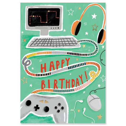 Computer Games | Birthday Greeting Card | LOUISE TILLER