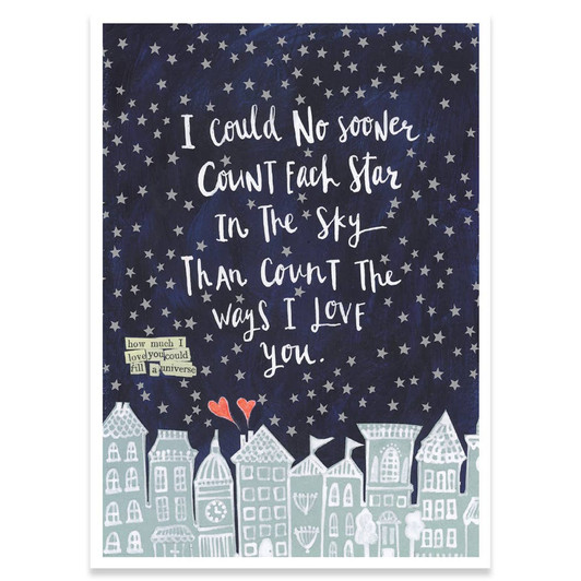 Count The Stars | Love Greeting Card | CURLY GIRL