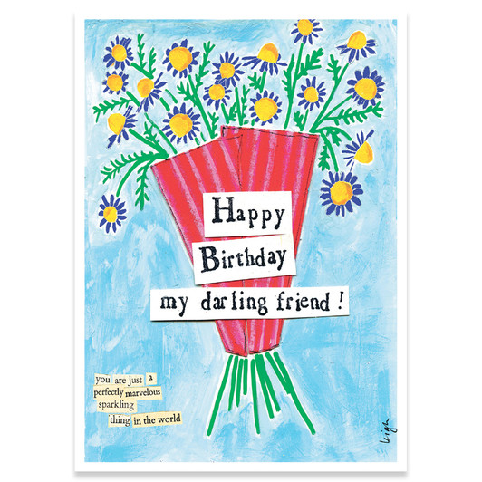 Darling Friend | Birthday Greeting Card | CURLY GIRL