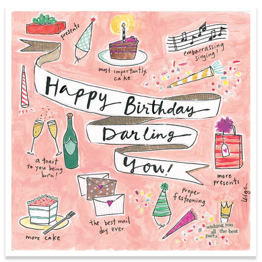 Darling You | Birthday Greeting Card | CURLY GIRL