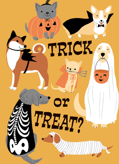 Dogs In Costume | Halloween Greeting Card | CARTE