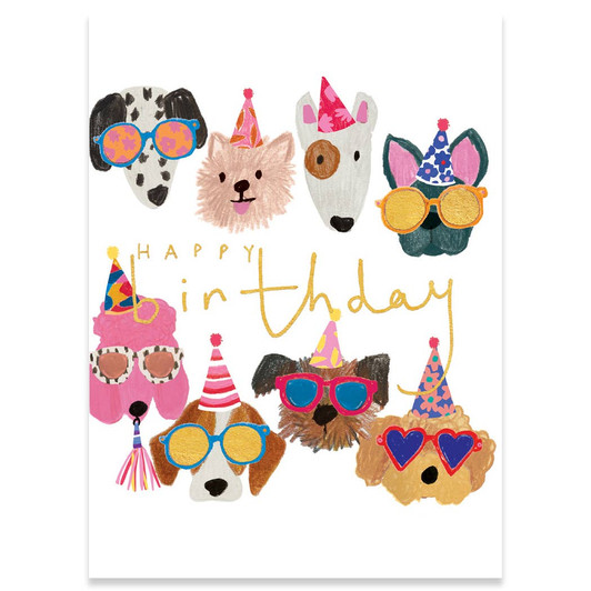Dogs In Glasses | Birthday Greeting Card | CARTE